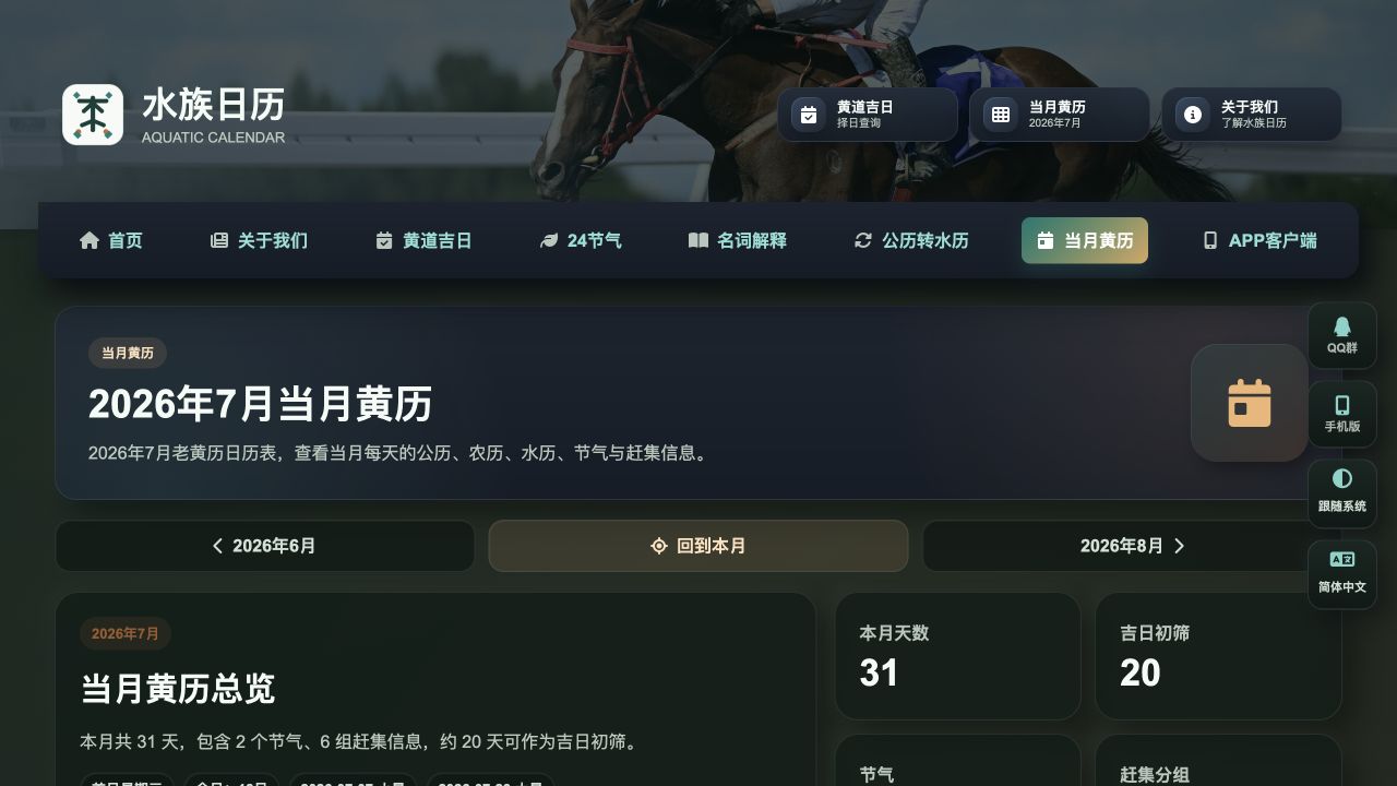 当月黄历怎么查？如何比较一个月里的每日宜忌